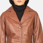 Alexis Brown Single Breasted Leather Coat