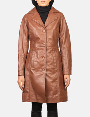 Alexis Brown Single Breasted Leather Coat