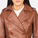 Alice Brown Double Breasted Leather Coat