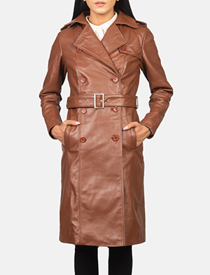 Alice Brown Double Breasted Leather Coat