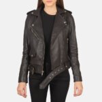 Alison Brown Leather Biker Jacket