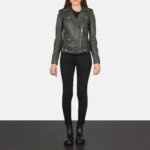 Alison Green Leather Biker Jacket