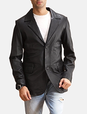 Alyson Black Leather Blazer
