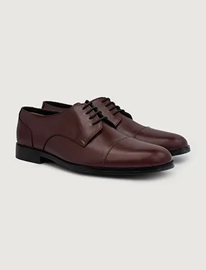 Attorney Derby Maroon Leather Shoes