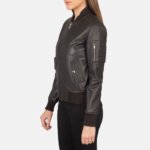 Ava Ma-1 Brown Leather Bomber Jacket