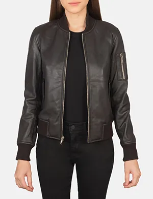 Ava Ma-1 Brown Leather Bomber Jacket