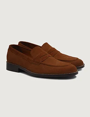 Baxton Brown Suede Leather Loafers