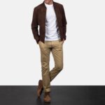 Blain Mocha Suede Bomber Jacket