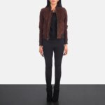 Bliss Brown Suede Bomber Jacket