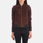 Bliss Brown Suede Bomber Jacket