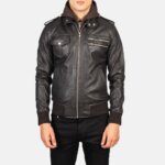 Bravado Brown Hooded Leather Bomber Jacket