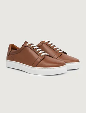 Carter Runn Tan Leather Sneakers