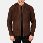 Charcoal Mocha Suede Biker Jacket