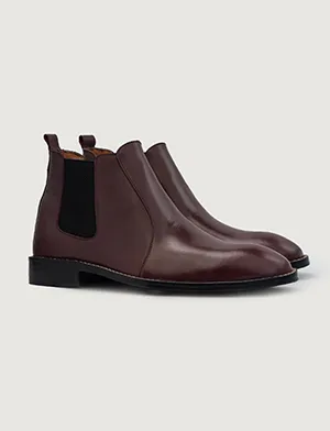 Clarkson Chelsea Maroon Leather Boots