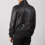 Coffmen Black A2 Leather Bomber Jacket