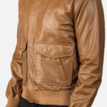 Coffmen Olive Brown A2 Leather Bomber Jacket