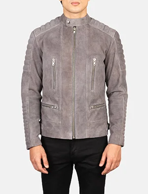 Damian Grey Suede Biker Jacket