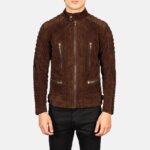 Damian Mocha Suede Biker Jacket