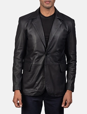 Daron Black Leather Blazer