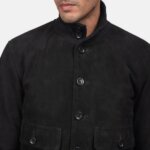 Eaton Black Suede Bomber Jacket