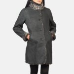 Erica Shearling Black Leather Coat