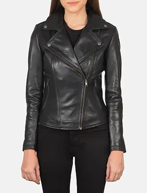 Flashback Black Leather Biker Jacket