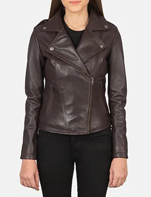 Flashback Maroon Leather Biker Jacket