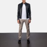 Hank Black Leather Biker Jacket