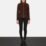 Kelsee Mocha Suede Biker Jacket