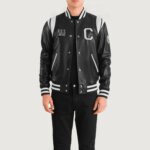 Liberte California Black Leather Varsity Jacket