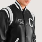 Liberte California Black Leather Varsity Jacket