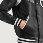 Liberte California Black Leather Varsity Jacket