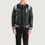 Liberte Illinois Black Leather Varsity Jacket