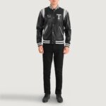 Liberte Texas Black Leather Varsity Jacket