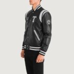 Liberte Texas Black Leather Varsity Jacket