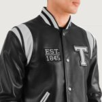 Liberte Texas Black Leather Varsity Jacket