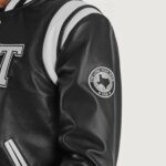 Liberte Texas Black Leather Varsity Jacket