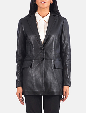 Marilyn Black Leather Blazer