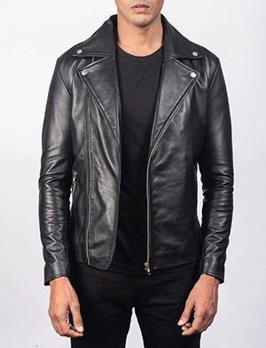 Noah Black Leather Biker Jacket