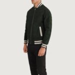 Pascal Green Suede Varsity Jacket