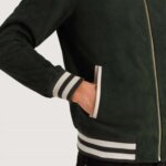 Pascal Green Suede Varsity Jacket