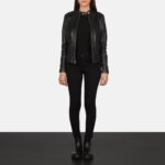 Rave Black Leather Biker Jacket