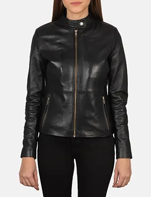 Rave Black Leather Biker Jacket