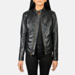 Rumella Black Leather Biker Jacket