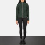 Rumella Green Suede Biker Jacket