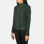 Rumella Green Suede Biker Jacket