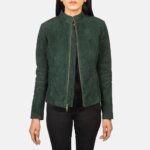 Rumella Green Suede Biker Jacket