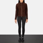 Rumella Mocha Suede Biker Jacket