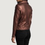 Rumy Maroon Leather Biker Jacket