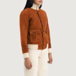 Sasha A1 Brown Suede Bomber Jacket